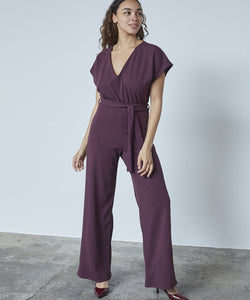 JUMPSUIT | GIRL V-NECK - DEEP BORDEAUX