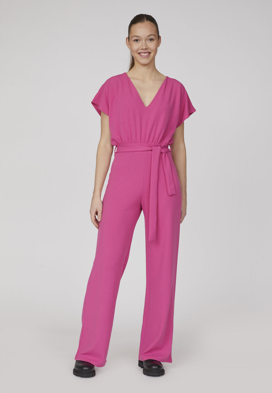 JUMPSUIT | GIRL V-NECK - WILD PINK