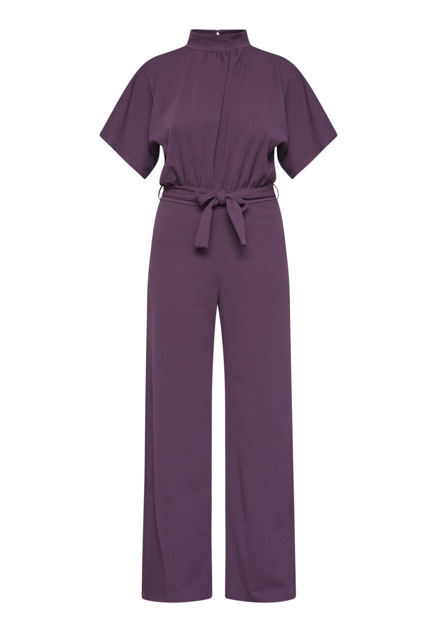 GIRL TURTLENECK JUMPSUIT - DEEP BORDEAUX