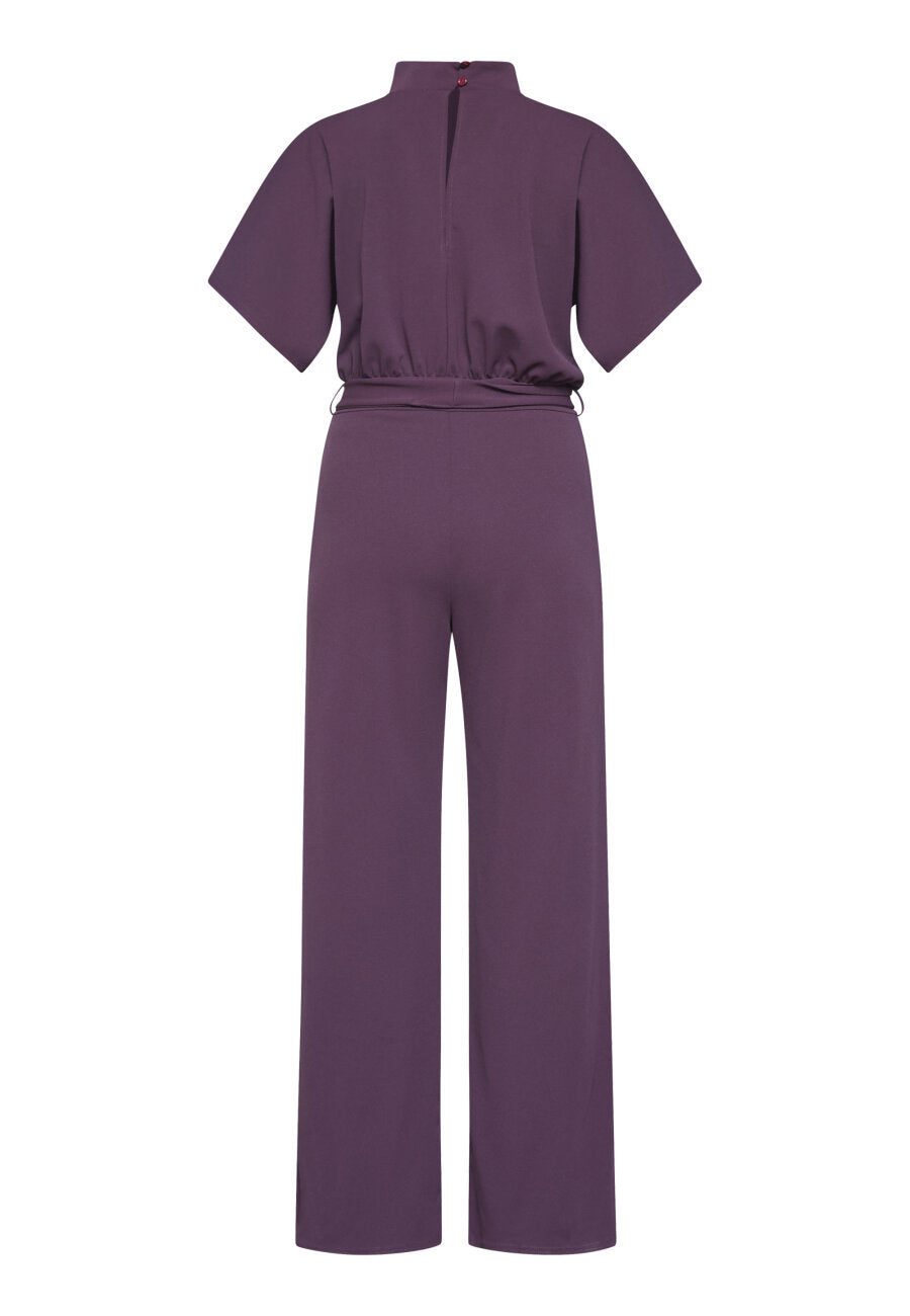 GIRL TURTLENECK JUMPSUIT - DEEP BORDEAUX