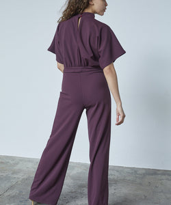 GIRL TURTLENECK JUMPSUIT - DEEP BORDEAUX