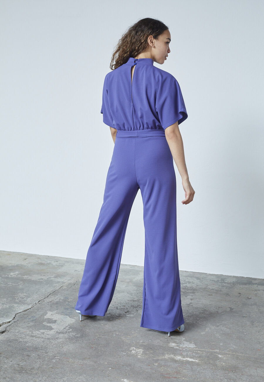 GIRL TURTLENECK JUMPSUIT - BLUE INDIGO