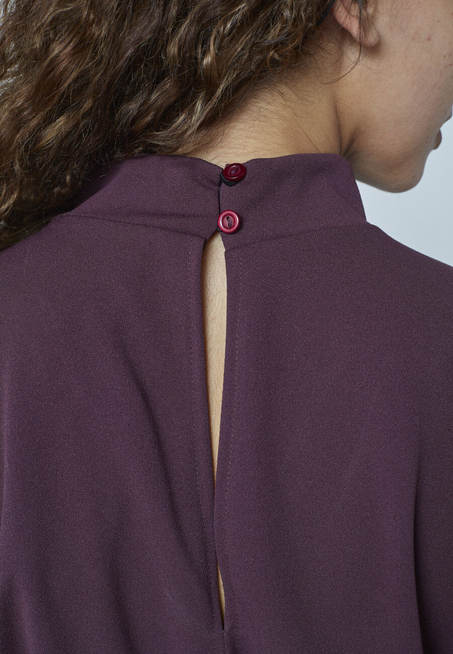 GIRL TURTLENECK JUMPSUIT - DEEP BORDEAUX