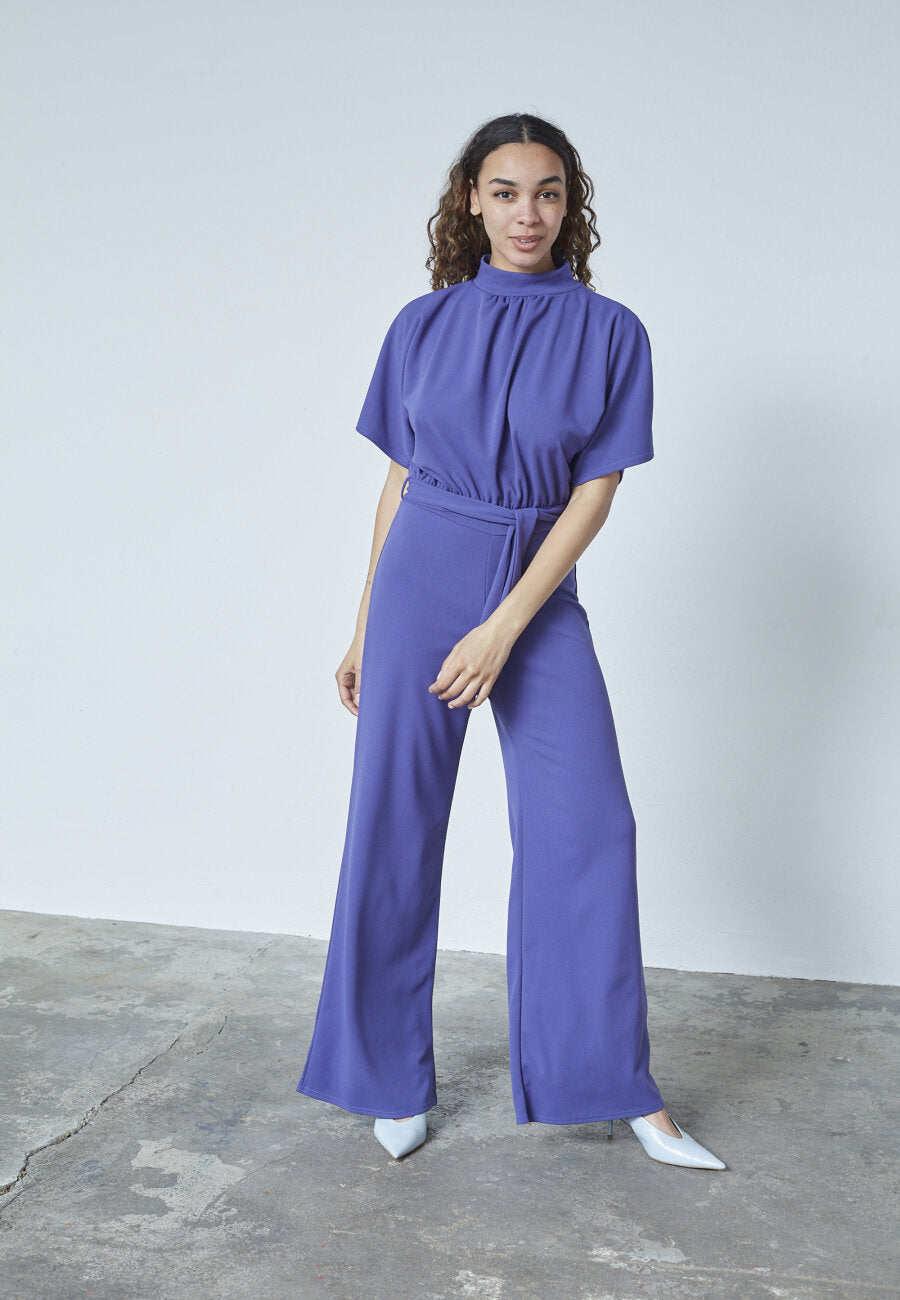 GIRL TURTLENECK JUMPSUIT - BLUE INDIGO