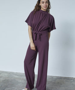 GIRL TURTLENECK JUMPSUIT - DEEP BORDEAUX