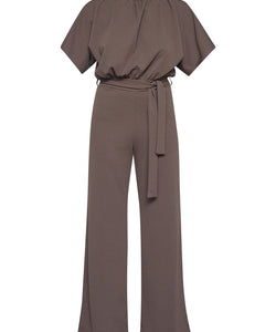 GIRL TURTLENECK JUMPSUIT - DARK CHOCOLATE