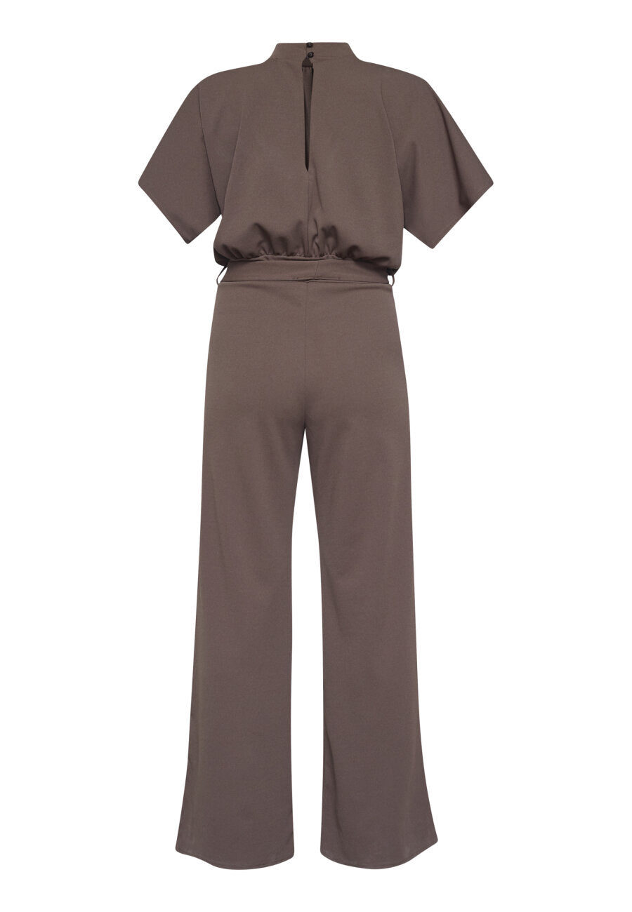 GIRL TURTLENECK JUMPSUIT - DARK CHOCOLATE