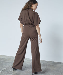 GIRL TURTLENECK JUMPSUIT - DARK CHOCOLATE