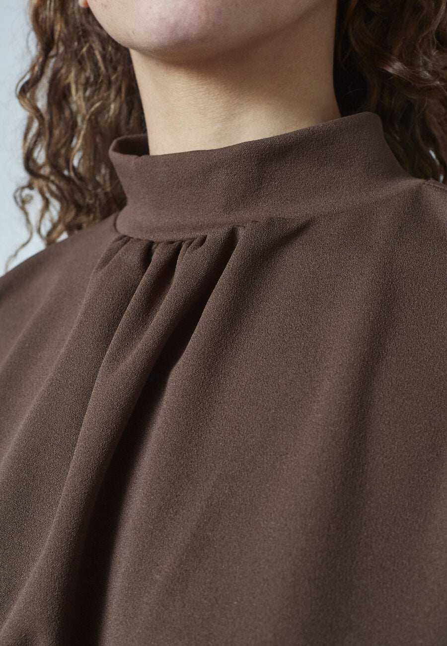 GIRL TURTLENECK JUMPSUIT - DARK CHOCOLATE