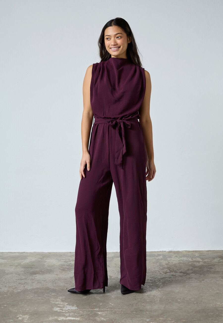 GUTO LS JUMPSUIT - DEEP BORDEAUX