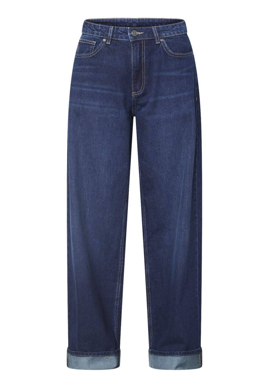 OLLIE WIDE LEG JEANS - DARK BLUE WASH