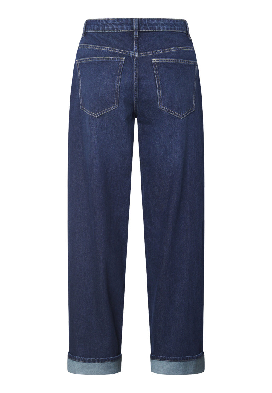 OLLIE WIDE LEG JEANS - DARK BLUE WASH