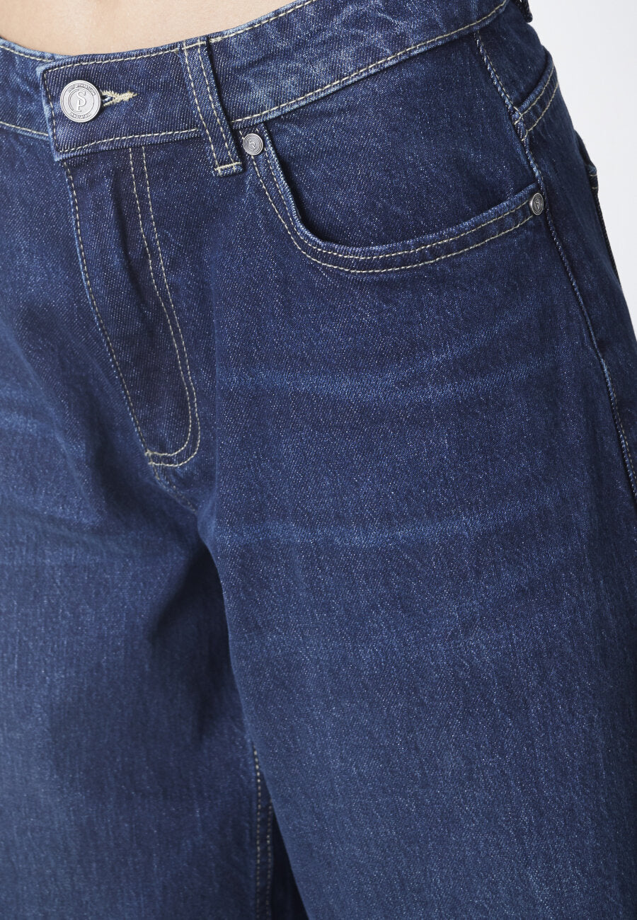 OLLIE WIDE LEG JEANS - DARK BLUE WASH