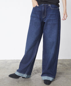 OLLIE WIDE LEG JEANS - DARK BLUE WASH