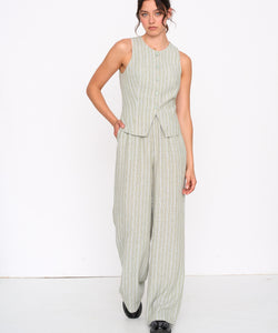 STRIPED GILET - GREEN