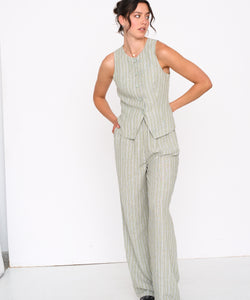 STRIPED GILET - GREEN