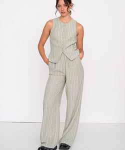STRIPED GILET - GREEN