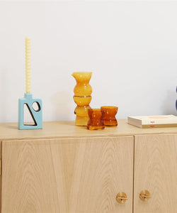 &K | CANDLE HOLDER FLUSH - BLUE