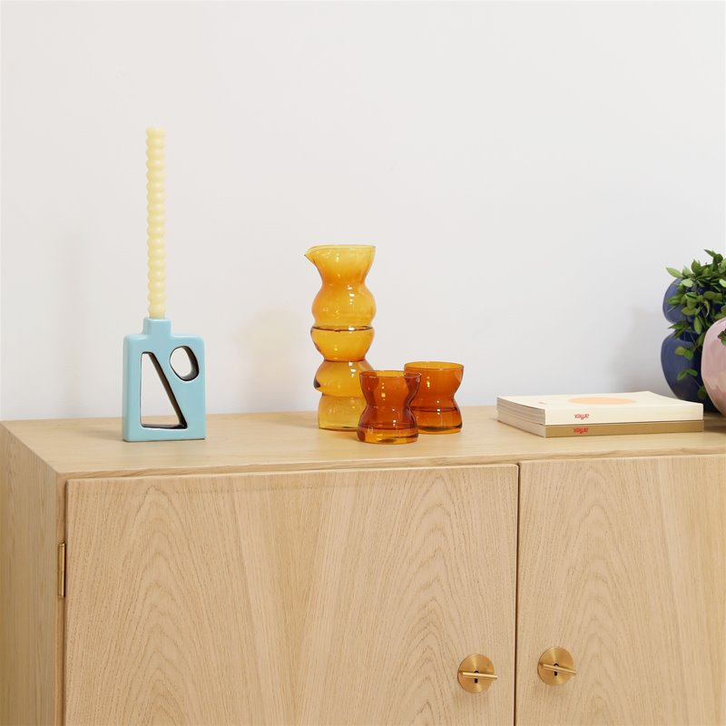 &K | CANDLE HOLDER FLUSH - BLUE