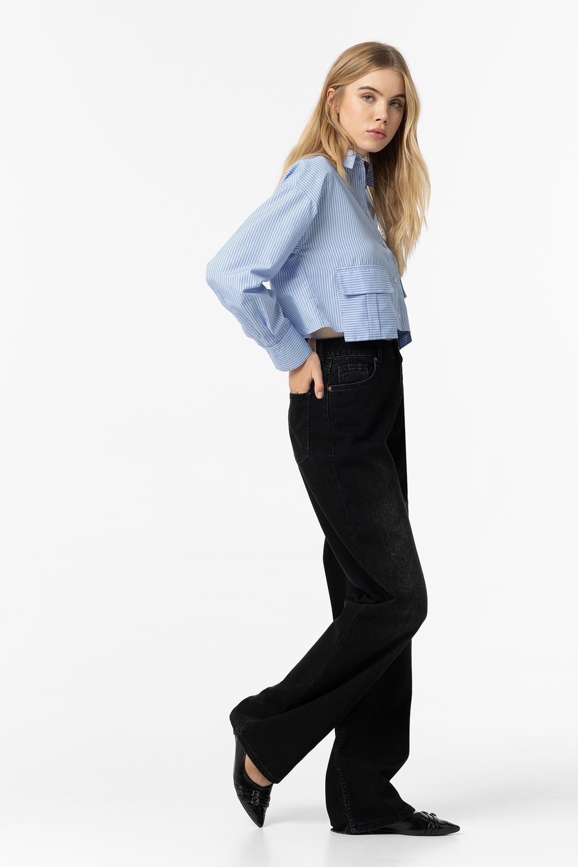 BONNYE WIDE LEG JEANS - DARK GREY