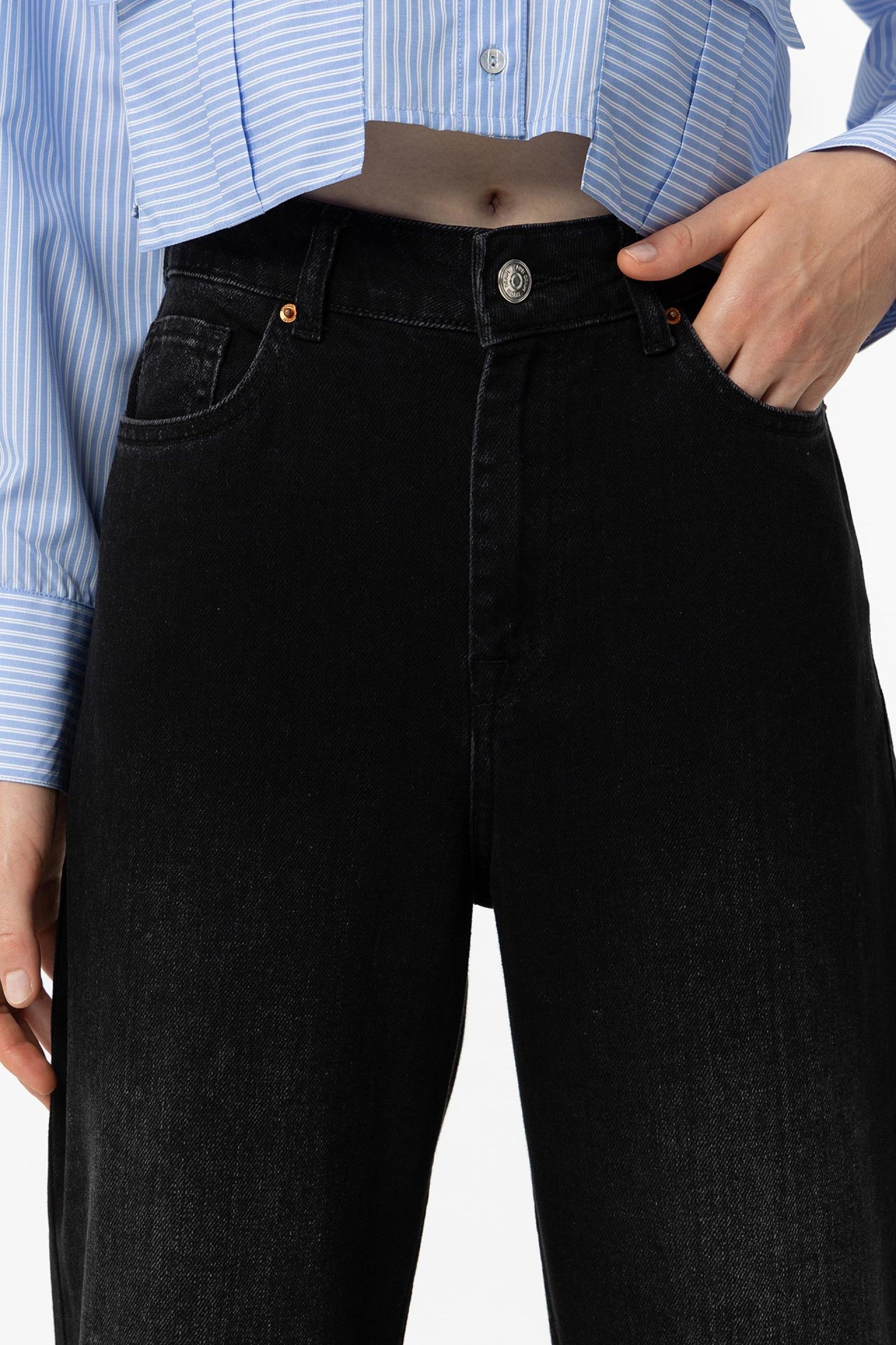 BONNYE WIDE LEG JEANS - DARK GREY