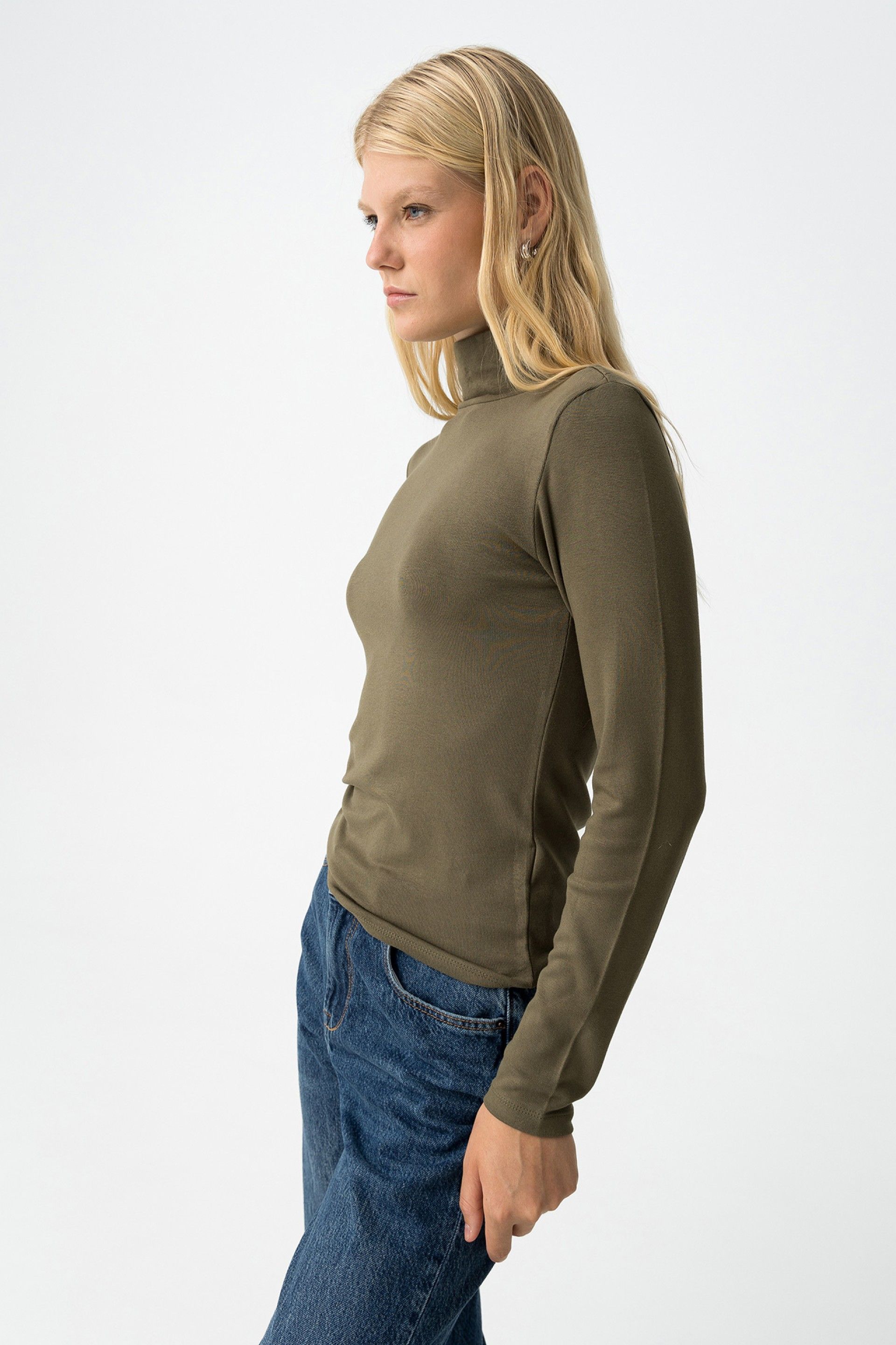 BILBAO BASIC TURTLENECK TOP - GREEN