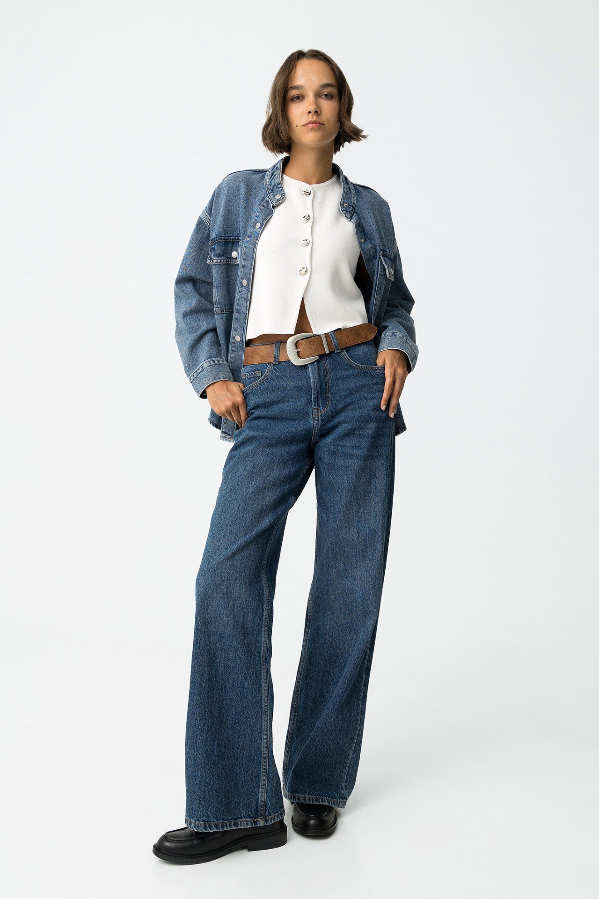 BONNYE WIDE LEG JEANS - MEDIUM BLUE