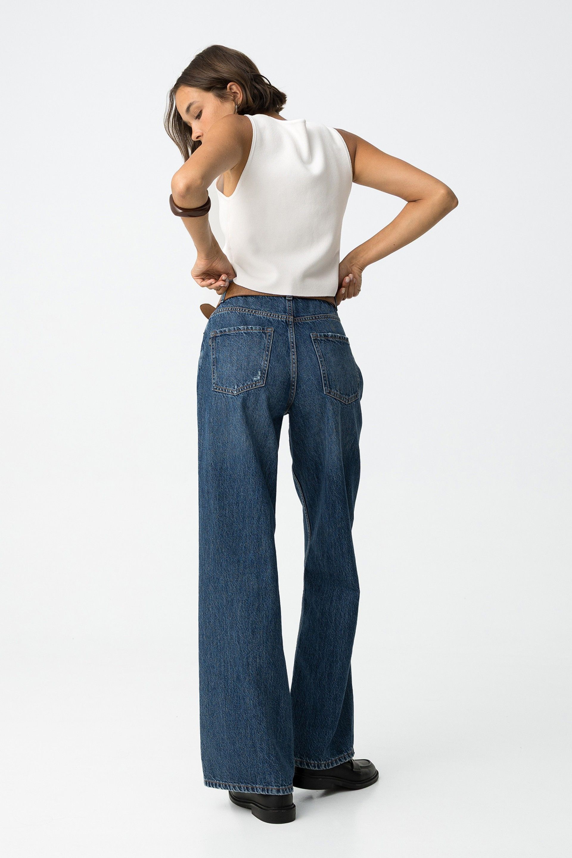 BONNYE WIDE LEG JEANS - MEDIUM BLUE