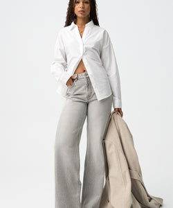 BONNYE WIDE LEG JEANS - LIGHT GREY