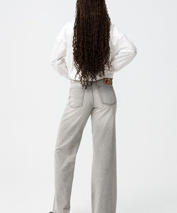BONNYE WIDE LEG JEANS - LIGHT GREY