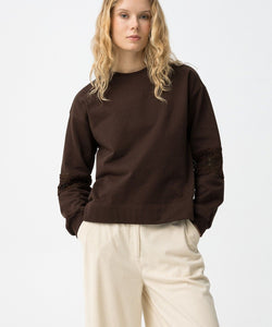 AMELIE CREW NECK SWEAT - CHOCOLATE BROWN