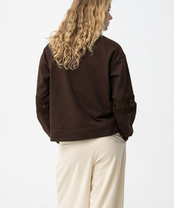 AMELIE CREW NECK SWEAT - CHOCOLATE BROWN
