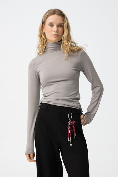 MURCIA  LS TURTLENECK TOP - STEEL GREY