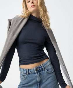 MURCIA  LS TURTLENECK TOP - LYONS BLUE