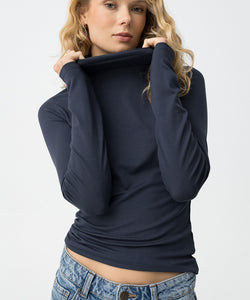 MURCIA  LS TURTLENECK TOP - LYONS BLUE
