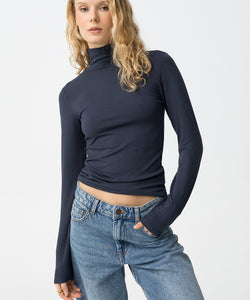 MURCIA  LS TURTLENECK TOP - LYONS BLUE