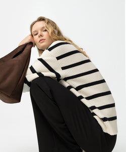 MAGNET KNITTED STRIPED PULLOVER - BIRCH