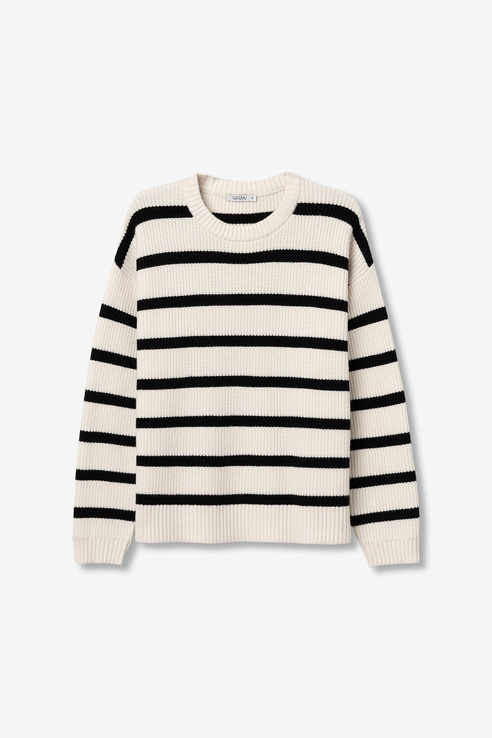 MAGNET KNITTED STRIPED PULLOVER - BIRCH