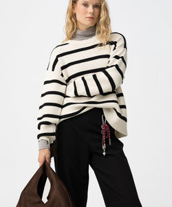 MAGNET KNITTED STRIPED PULLOVER - BIRCH
