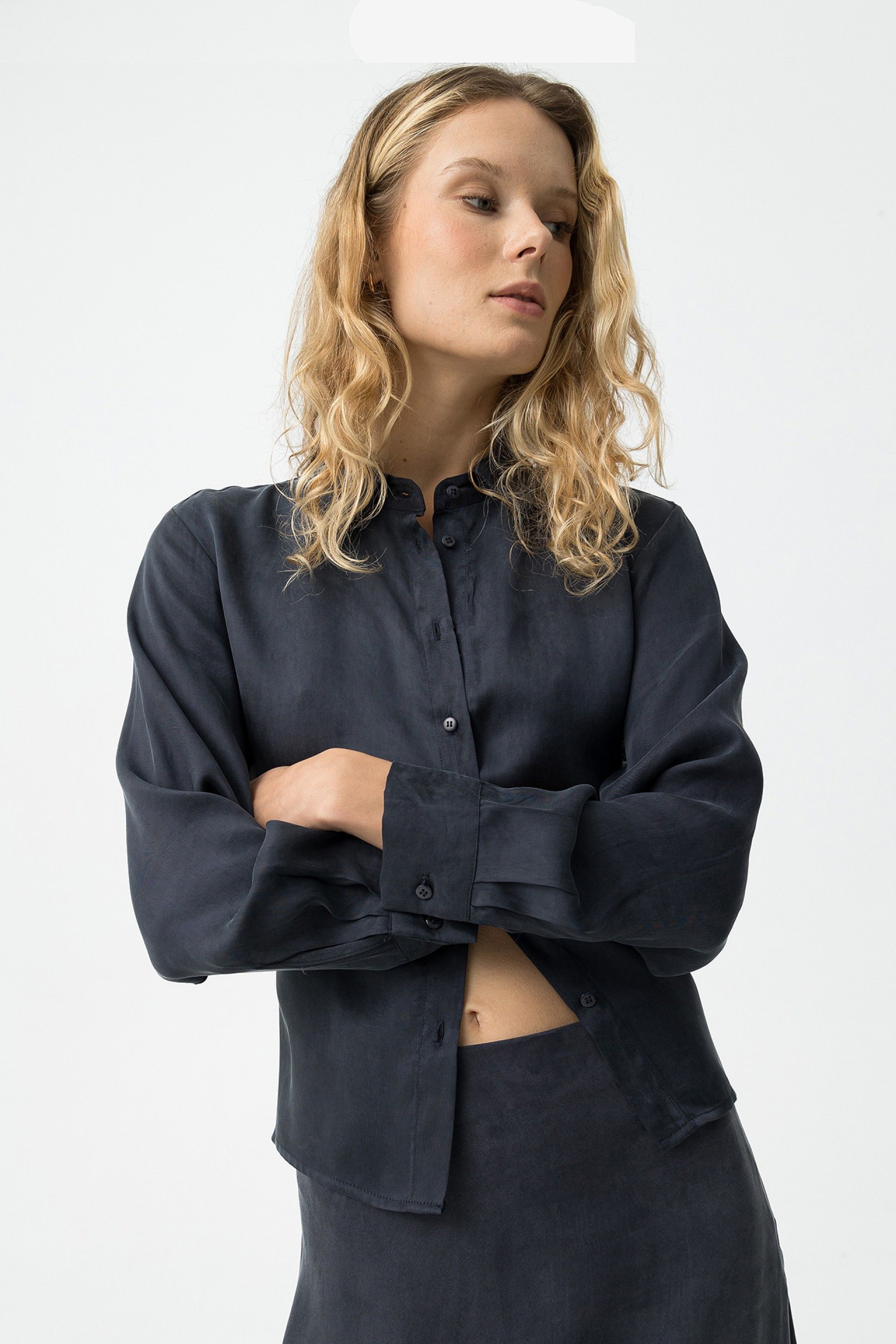 MACIA LS SHIRT - DARK BUE
