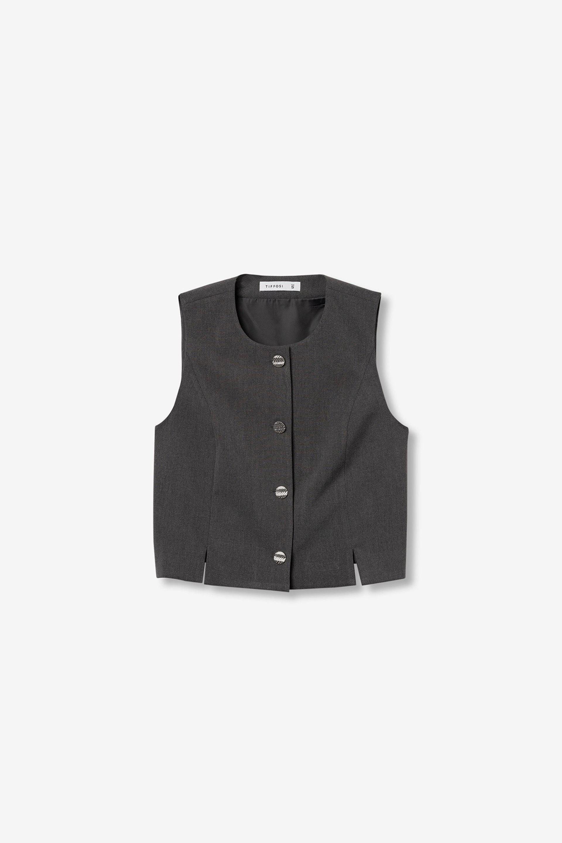 LESLEY GILET - STEEL GREY