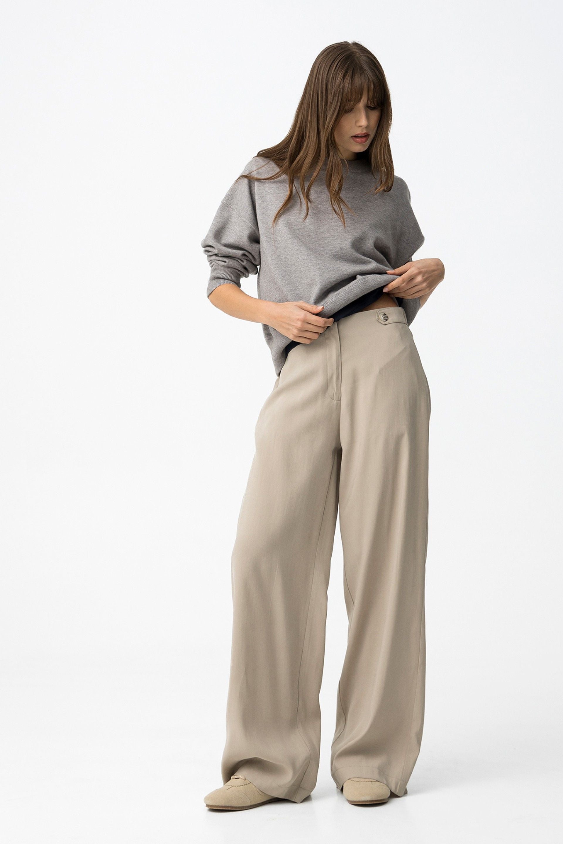 CAMELIA TROUSERS - PORTABELLO BEIGE