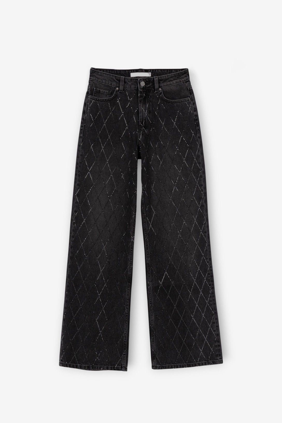 BONNYE WIDE LEG JEANS - RHINESTONE BLACK