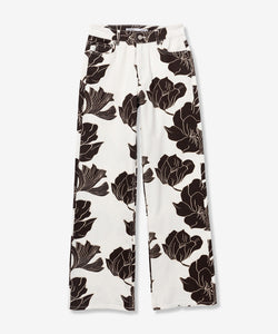 BONNYE WIDE LEG JEANS - FLOWER PRINT