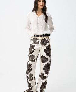 BONNYE WIDE LEG JEANS - FLOWER PRINT