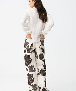 BONNYE WIDE LEG JEANS - FLOWER PRINT