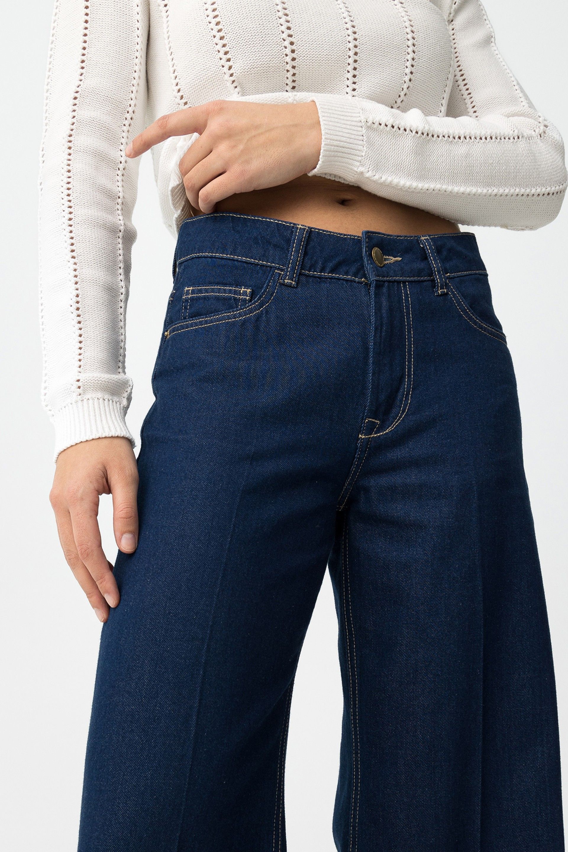 CELINE STITCH JEANS - DARK BLUE DENIM