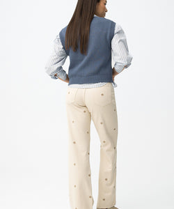 BONNYE WIDE LEG JEANS - DAISY BEIGE