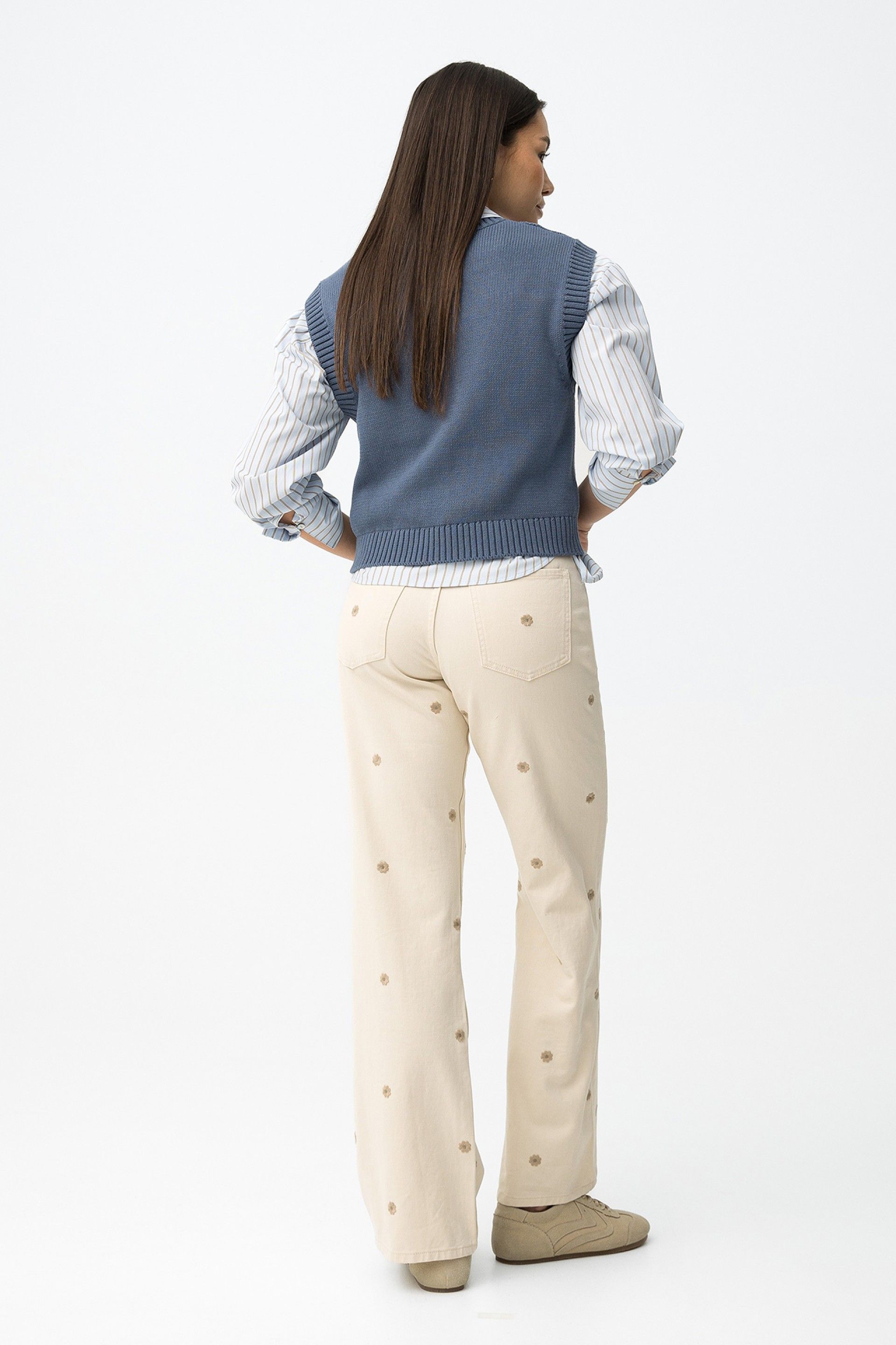 BONNYE WIDE LEG JEANS - DAISY BEIGE