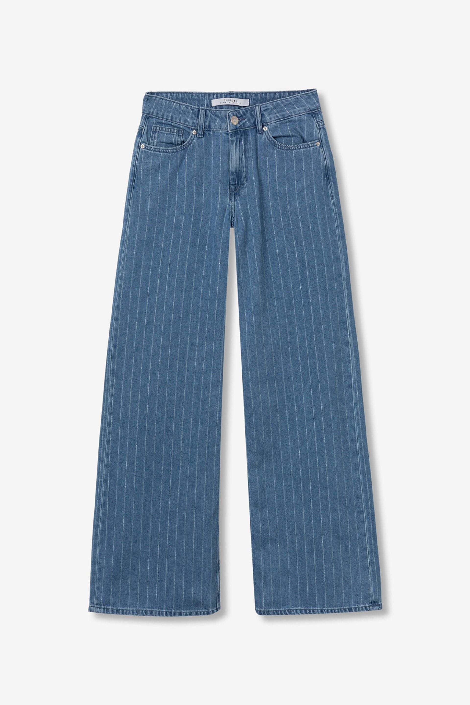 CELINE WIDE LEG JEANS - LIGHT BLUE STRIPE